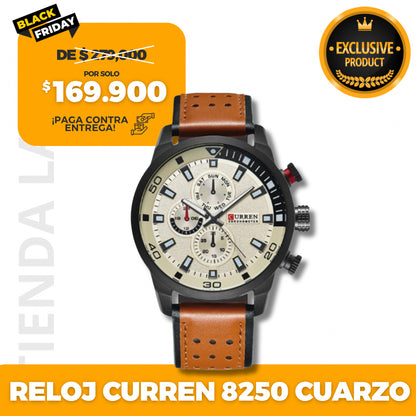 Reloj Curren 8250 Cuarzo Correa De Cuero IMPORTADO🇺🇸¡SOLO HOY!